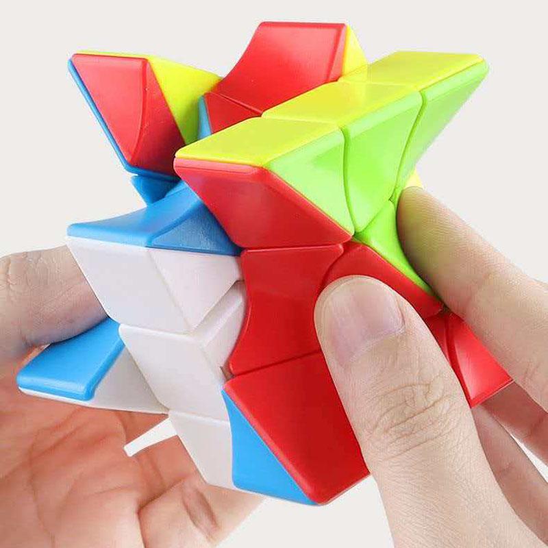 Bunter Twist Cube 3x3x3 Leicht drehbar Gehirnjogger für Kinder Erwachsene IQ Logik Herausforderungen Lernspielzeug Geburtstagsgeschenke