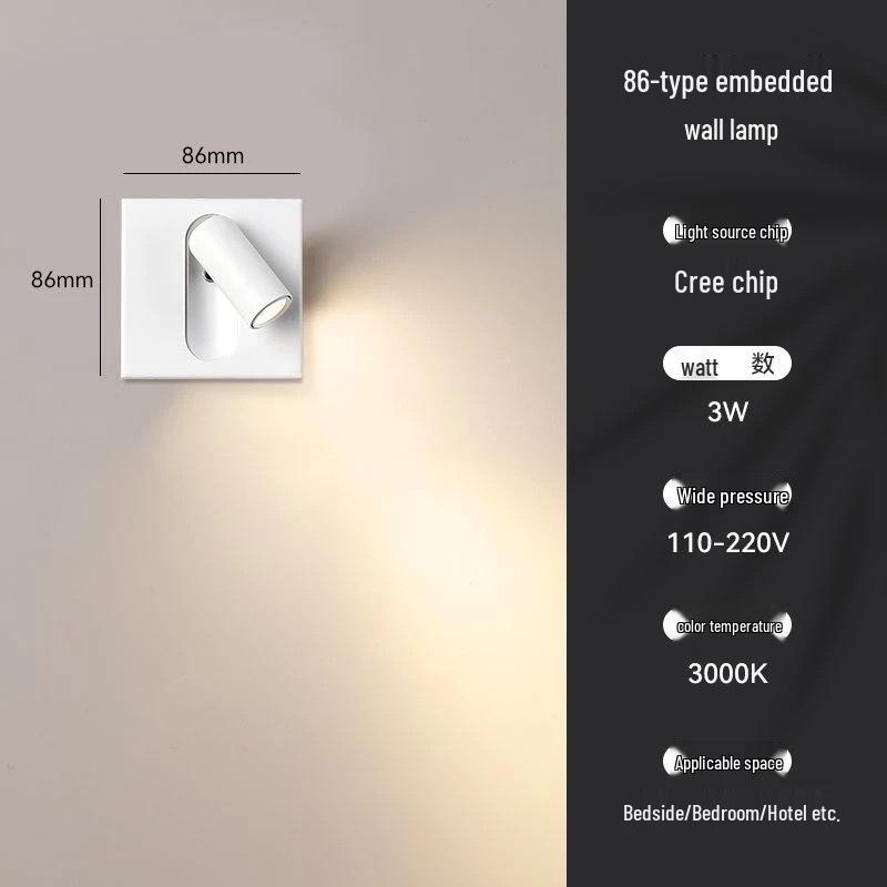 Drehbare 86er Dose: Kreative Schlafzimmer- & Hotel-LED-Wandleselampe