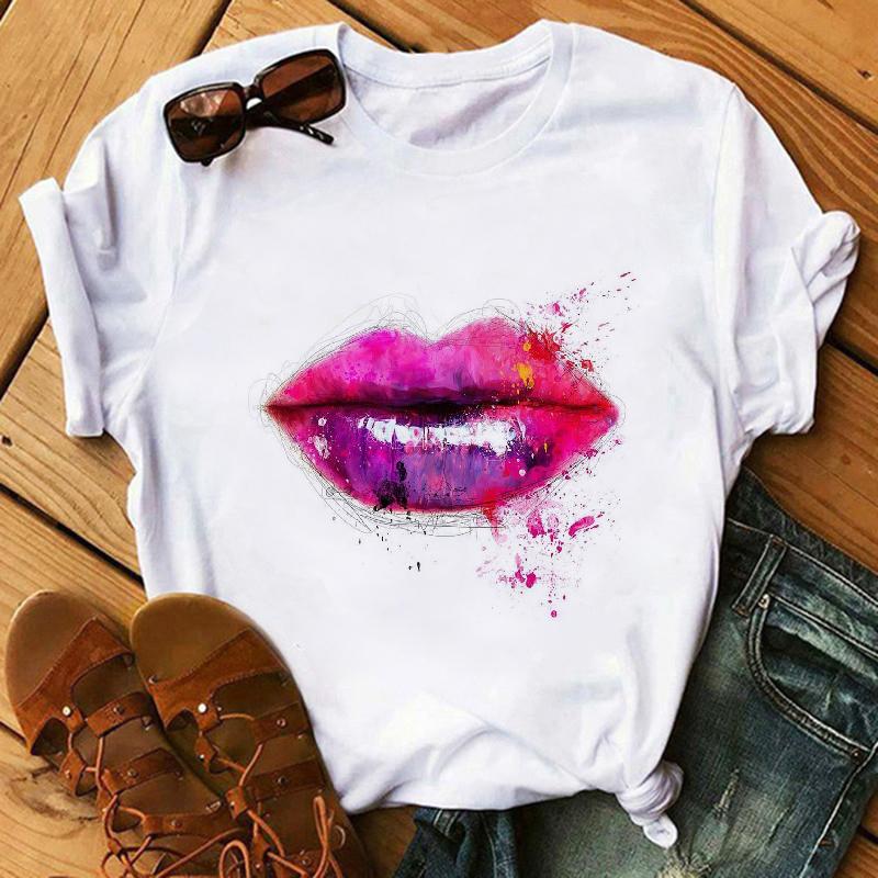 Watercolor Elephant Animal Print T-Shirt Female Harajuku Graphic T-Shirt Dog Lovers Funny T-Shirt Female T-Shirt
