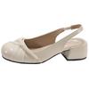 White Fairy Wind Thick Heel Heightened Bag Head Sandals Women's 2025 New Summer Skirt French Cool Slippers