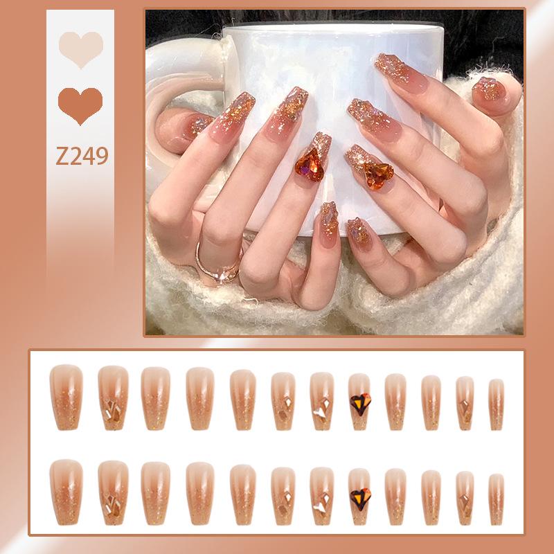 Luxurious Transparent Blush Bubble Rose Press-On Nail Set with Wearable Stickers
