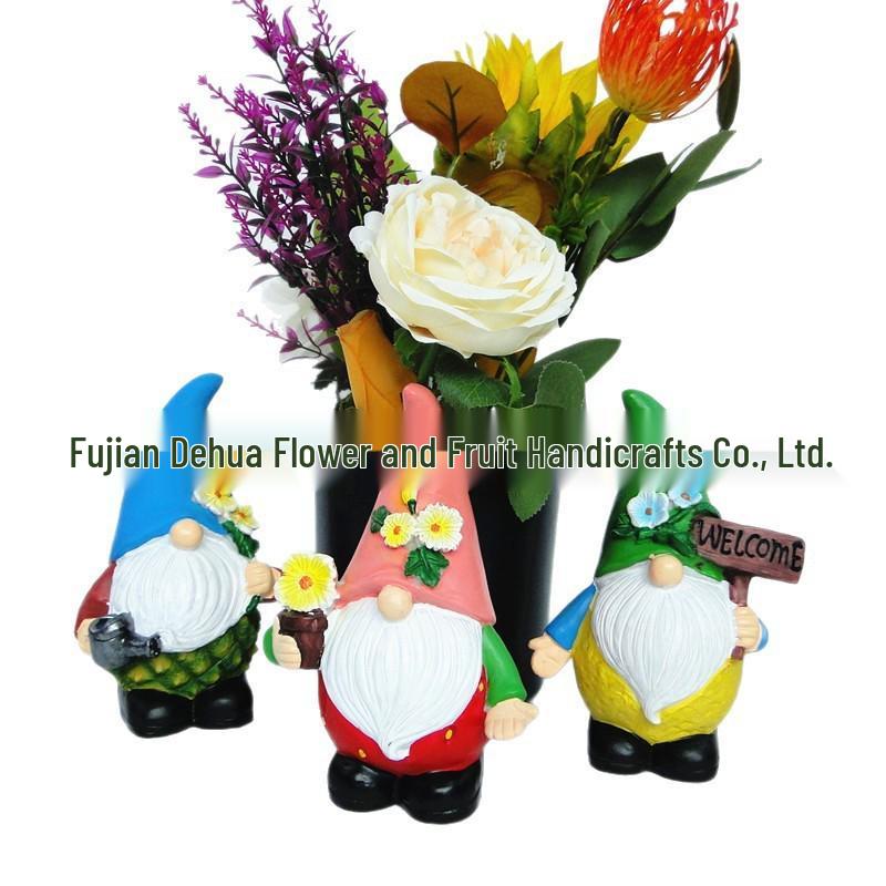 **Creative Fruit-Shaped Resin Gnome Ornaments for Garden**