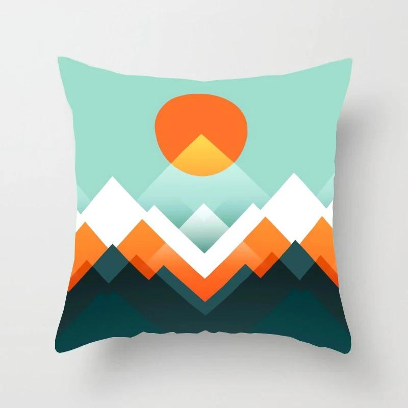 Creative Geometric Colorful Pattern Pillowcase Interior Decoration Office Living Room Home Pillowcase