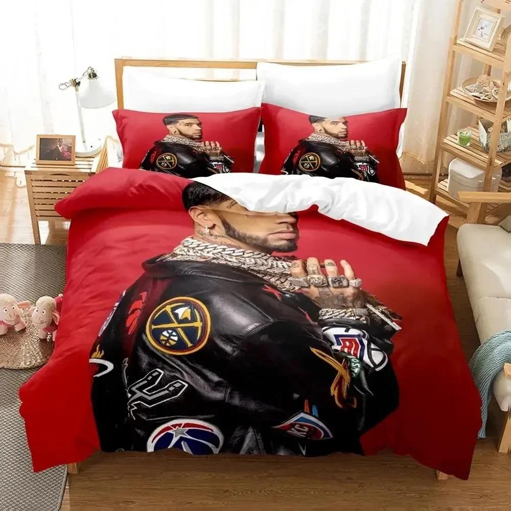 3D Print Anuel Aa Real Hasta La Bedding Set Duvet Cover Bed Set Quilt Cover Pillowcase Comforter king Queen Size Boys Adult