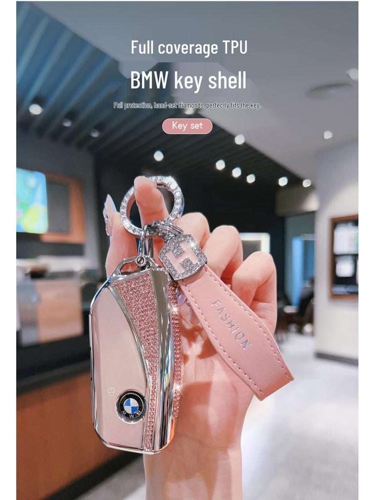 BMW Key Case for New X5L, 5/7 Series, X1, X7, X6, i5/i7/iX/XM with Lanyard