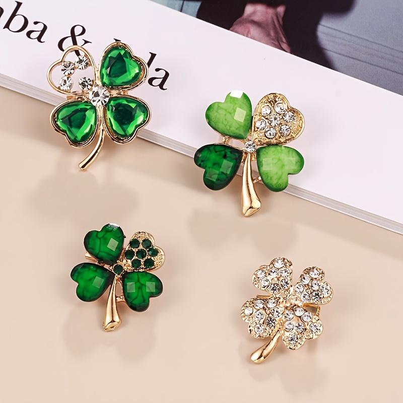 

4Pcs Exquisite Four-Leaf Clover Brooch for Women, Cute Anti-Exposure Pin for Coats & Clothing, Perfect Valentine s Day серебряный