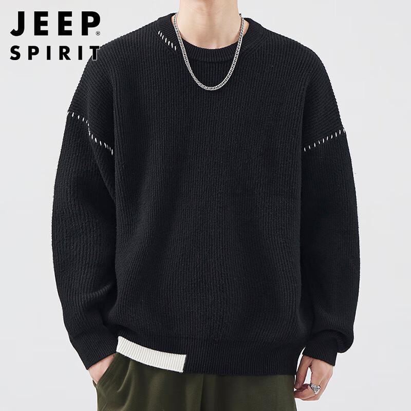 

JEEP SPIRIT Men s Loose Fit Round Neck Sweater XL
