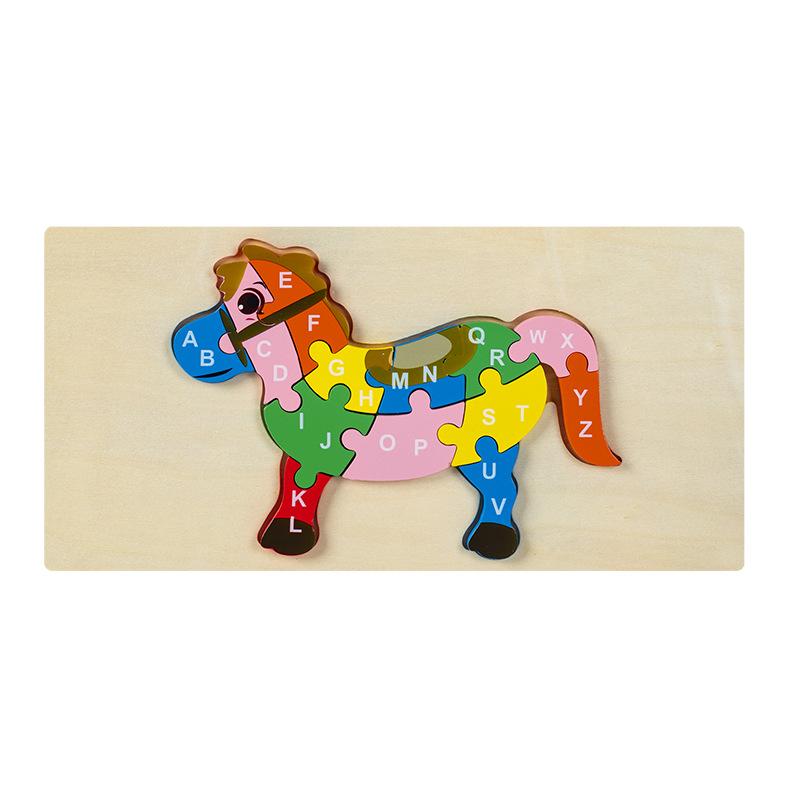 Kinder Pädagogisches Holztier Digitales 3D-Puzzle Lernspielzeug für die frühe Bildung
