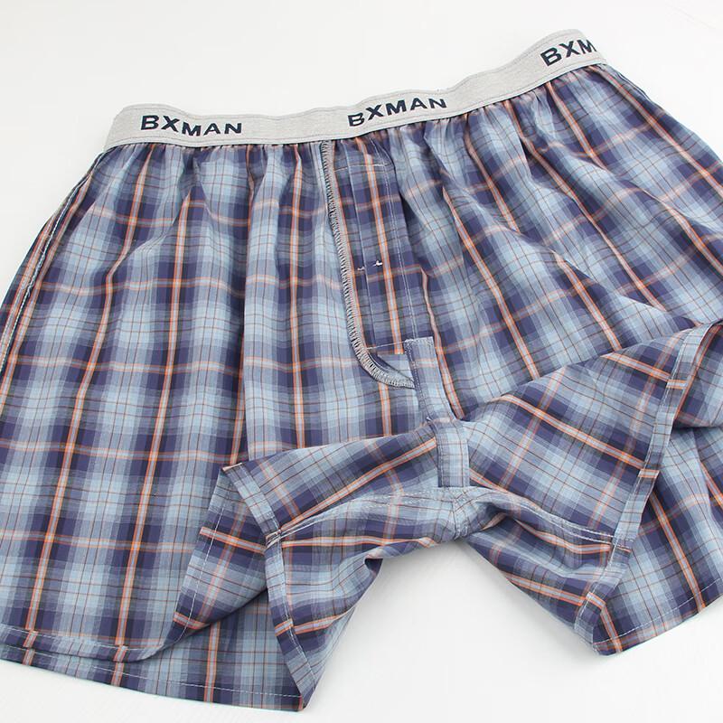 BXMAN Men's Plus Size Pure Cotton Woven Boxer Lounge Shorts