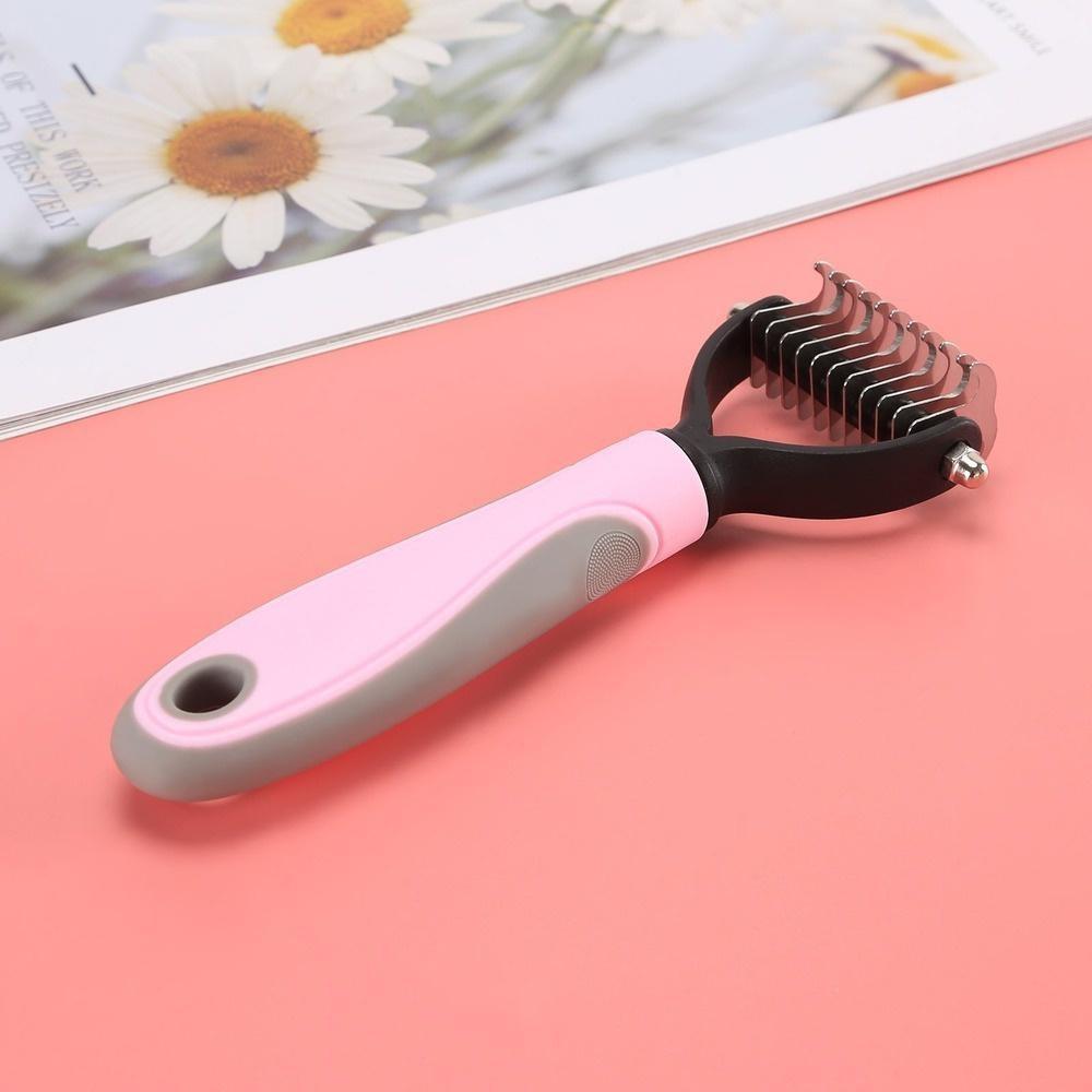 Dog Cat Comb Pet Fur Knot Cutter Grooming Shedding Tools Hair Remover Brusher Double Sided Hairdressing Pet Comb Deshedding Brush Pet Products