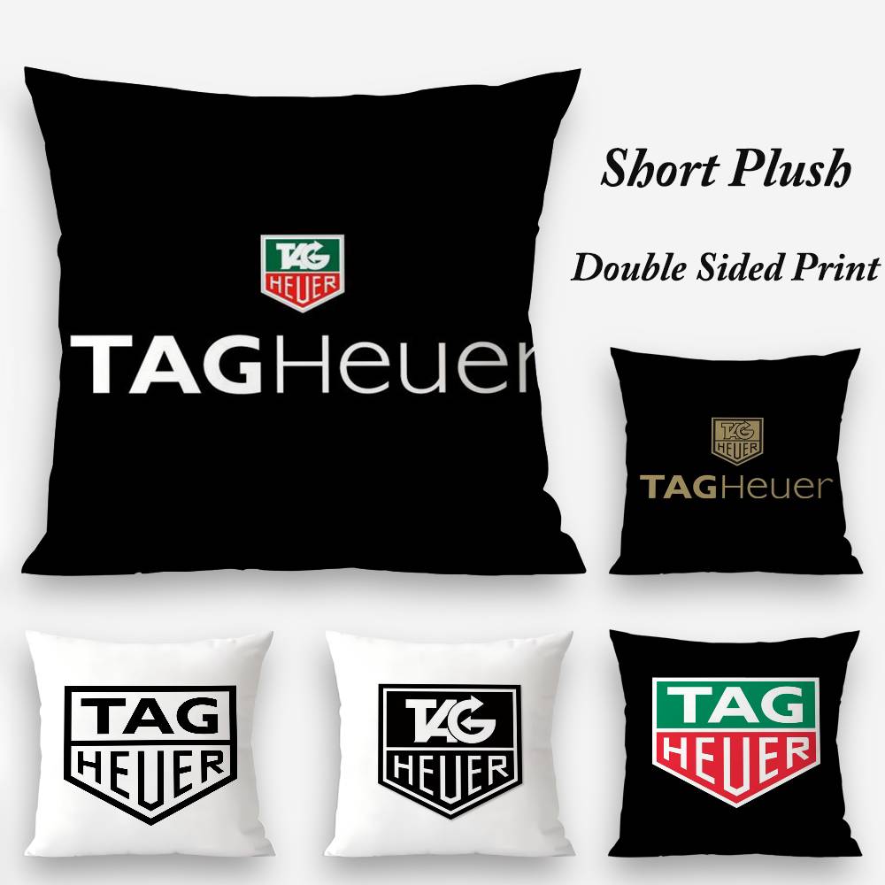 Watch Brand TTag Heuer Pillow Case Plush Fabric Soft Double Sided Print Sofa Cushion Cover Throw Pillow Covers