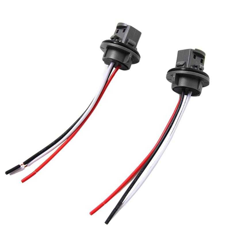 2pcs T20 7443 Car Bulb Holder Socket Adapter LED Light Plug Wiring Connector