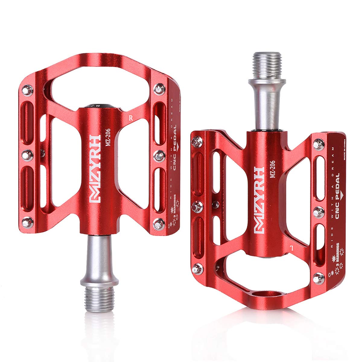

ThinkTop Bicycle Aluminum High for Road and Mountain Bikes 3-Bearing Pedals, Ultra-Lightweight, Alloy, Lubricated, 9/16 Axle, Strength, Bikes, MTBs,