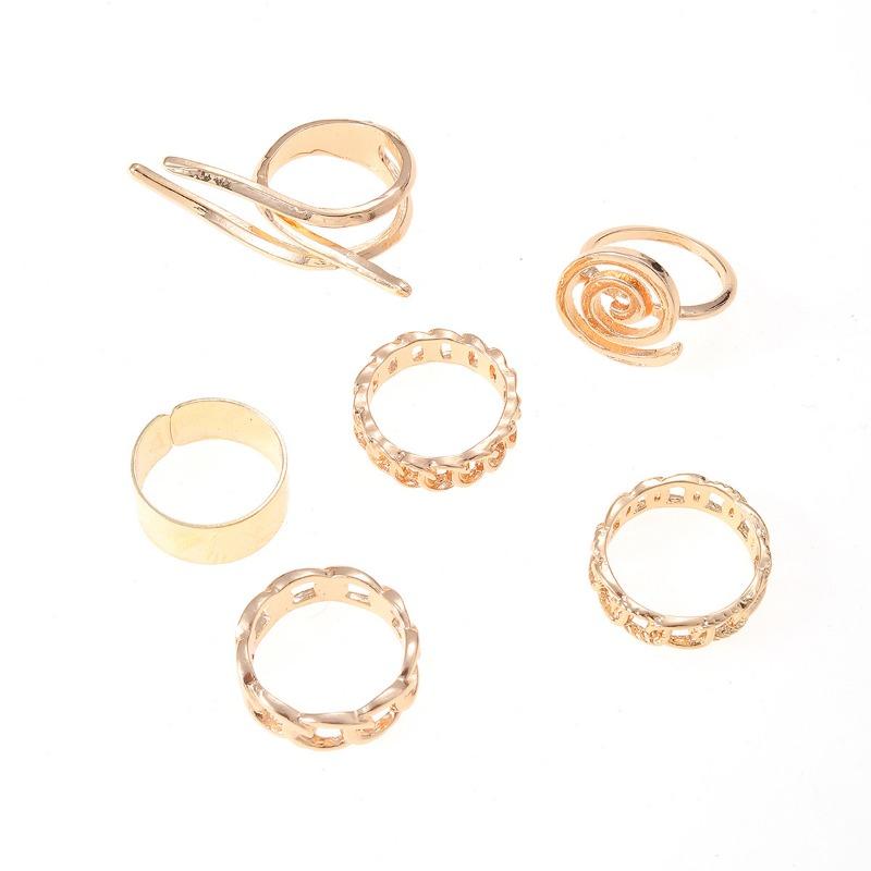 Glossy plain ring ring jewelry women's geometric modeling electroplating wind personalized joint ring set