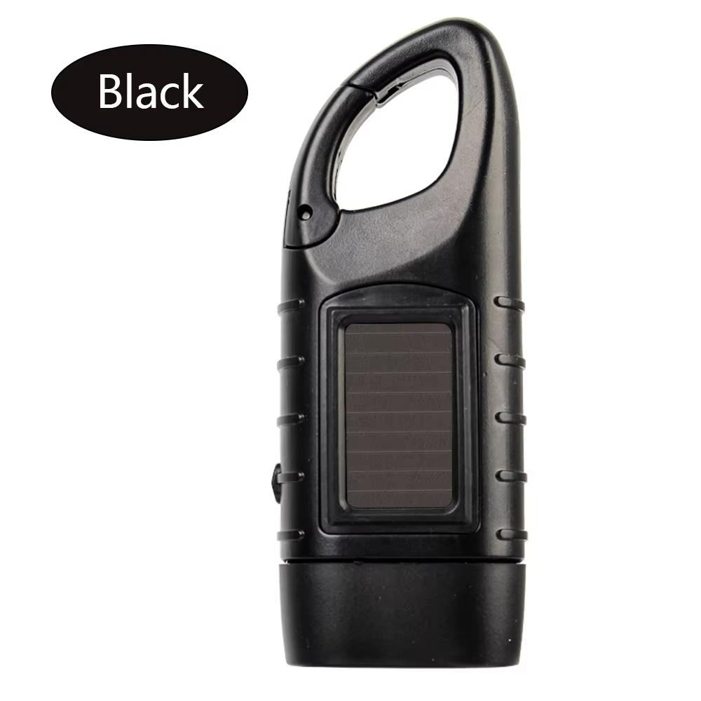 Solar Hand Crank Flashlight Rechargeable LED Emergency Light Outdoor Camping Power Supply Torch for Hiking Survival and Disaster Use