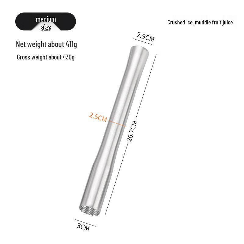 

ZISIZ 304 Stainless Steel Cocktail Muddler & Ice Crusher