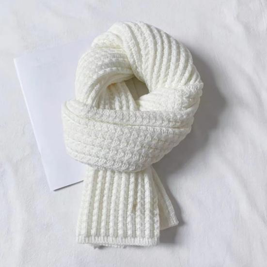 Couple Winter Scarf Warm Thick Knitted Long Scarf Solid Color Soft Large Wrap Outdoor Indoor Cold Weather Neck Warmer