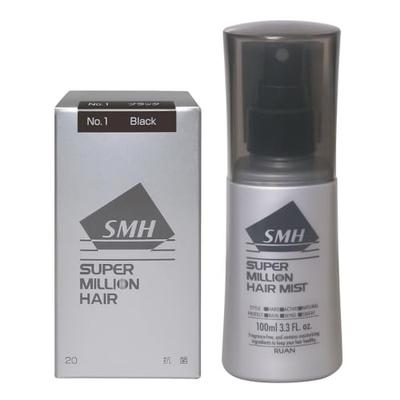 [2-Piece Set] Super Million Hair 30g (Approx. 75 Uses) (Black) & Super Million Hair Hair Mist 100ml