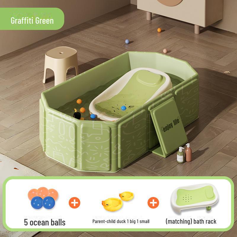 Jiashu Foldable Indoor Baby Bathtub - Thickened, Enlarged & Lengthened for Children
