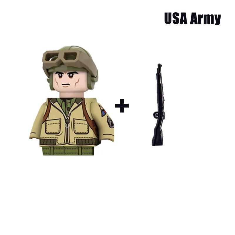 Kids Toys WW2 Military Army Sets Building Blocks Soviet US China Soldiers Mini Action Figures Medal Toys For Kids Birthday Gifts
