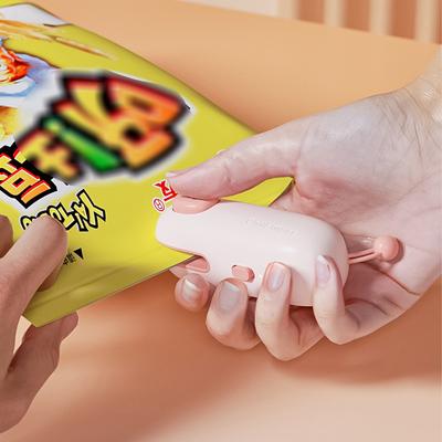 USB Charging Mini Sealing Machine Handheld Bag Sealer for Snack Bag Food Bag 2-in-1 Home Packaging Heat Sealer Kitchen Gadget
