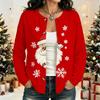 Women's Long Sleeve Christmas Printed Cardigan Sweater Winter Fashion Coat