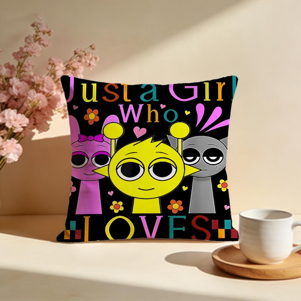 Fashion SSprunkiing Cushion Cover Stylish Washable Pillow Cover Ideal for Couch Bedroom Car Decoration