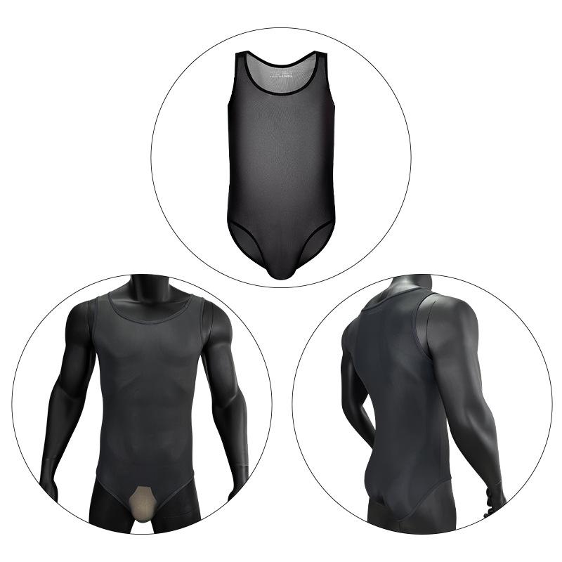 Breathable Transparent Dating Unisex Abdominal Pectoral Bodysuit Men's Shaping Sexy Tights