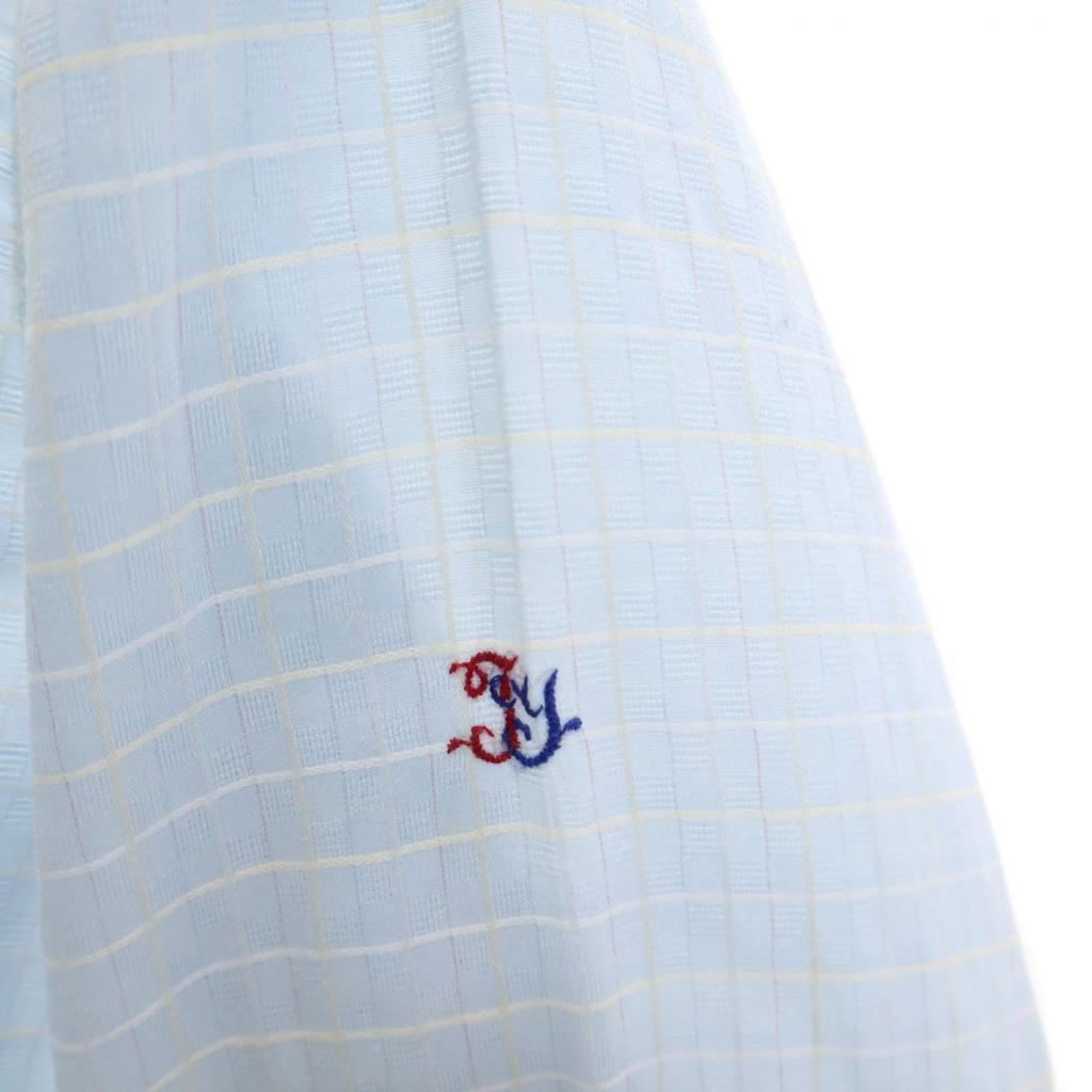 GIVENCHY gentleman Check Pattern Long sleeve shirt Blue GENTLEMAN PARIS Men's Used