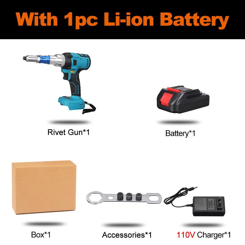 110V/220V 2.4-4.8mm 88VF 1000NM Cordless Electric Rivet Rivet Nut Drill Insert Nut Pull Riveting Tool