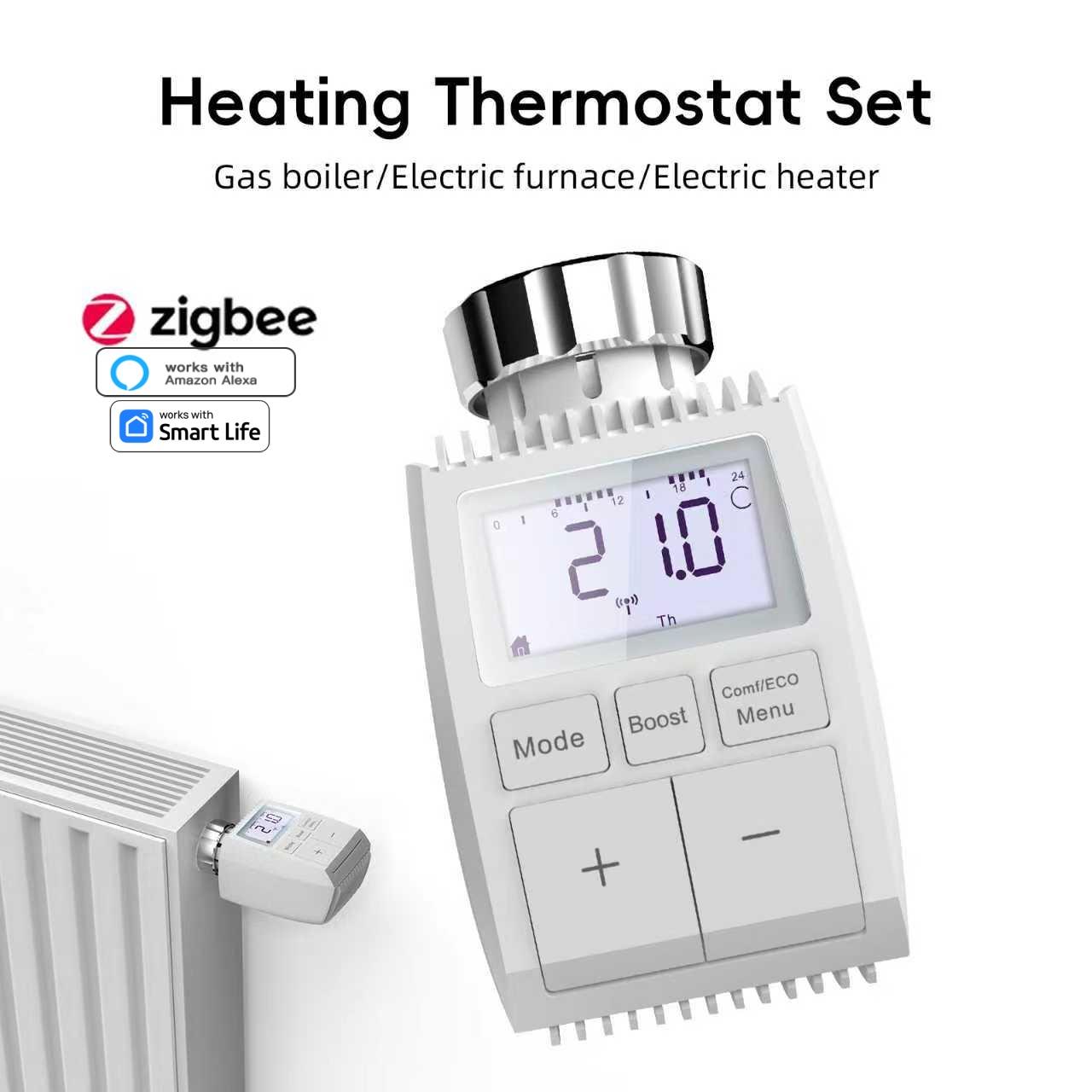 Tuya ZigBee Radiator Actuator Valve Smart Thermostatic Valve TRV with Internal Temperature Sensor For Tuya Smart Alexa Control zigbee