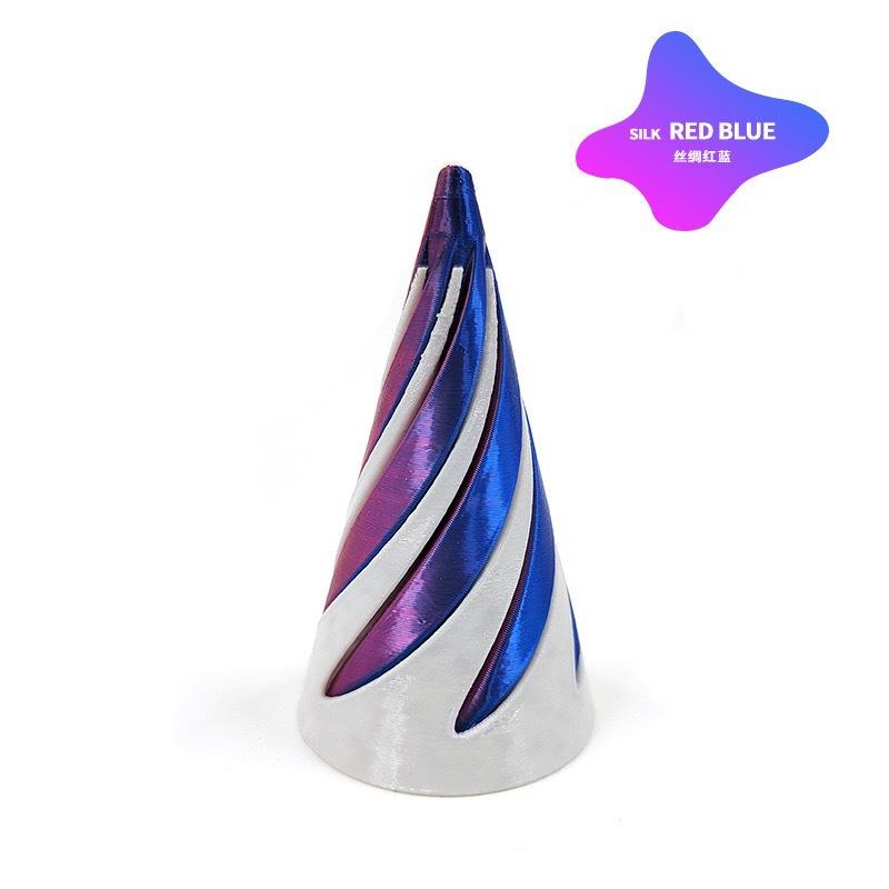 

3D Printing Spiral Cone Decompression Toy Stereo Black Technology Ornaments Desktop Decompression Artifact Silky Push Music фіолетовий