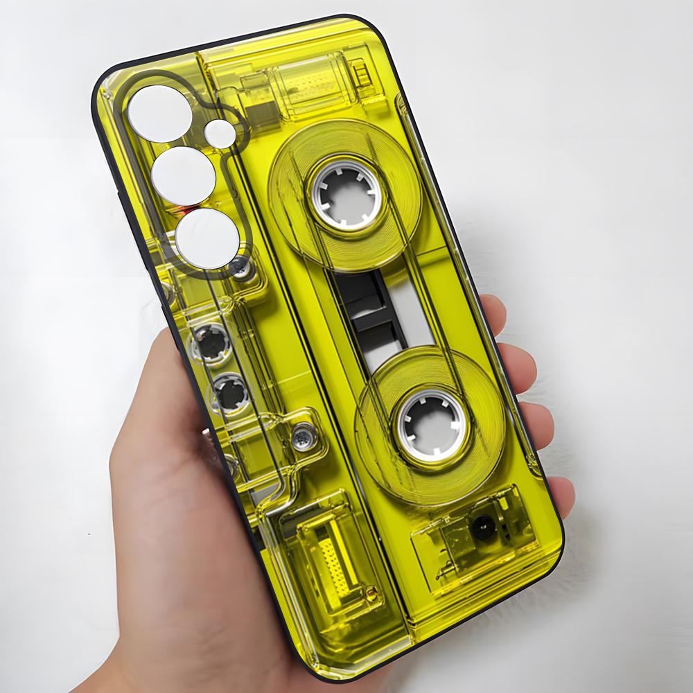 Retro Magnetic Radio Tape Cassette Phone Case For Samsung S26 Ultra S25 Edge Ultra S23 S22 S21 S20 Ultra Plus S24 Fe Glass Cover