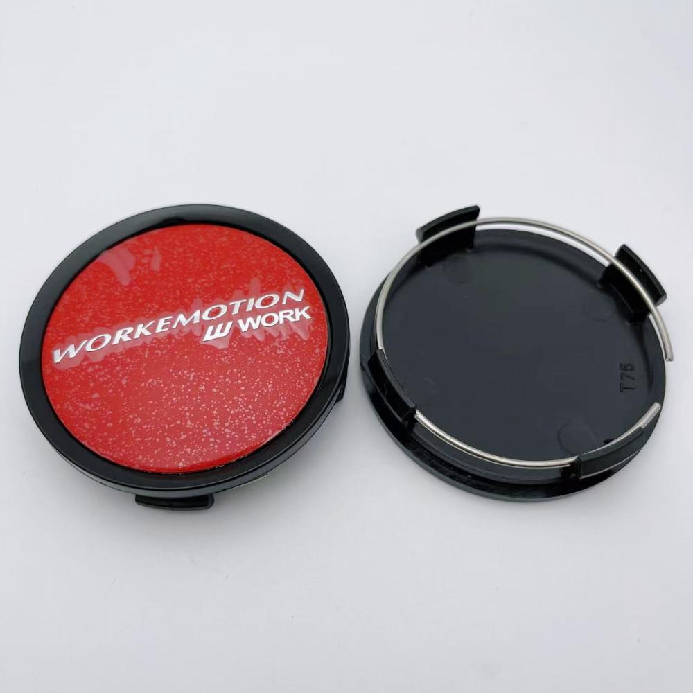 4pcs JDM 74MM ( 69MM I.D) W Work Emotion Logo Emblem Car Wheel Center Caps Car Accessories Wheels Hub Rim Hubcaps Cover Replace