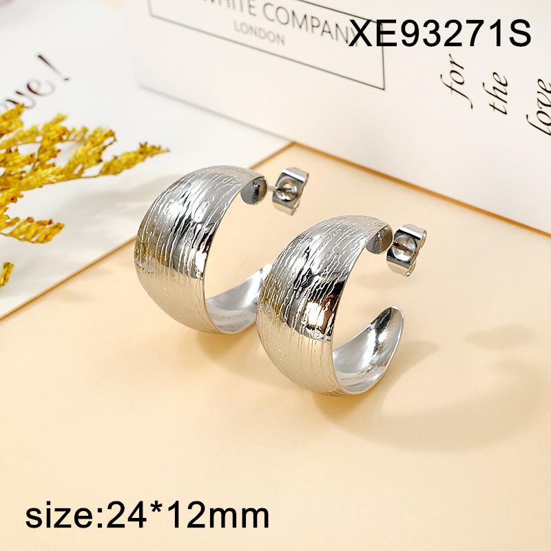 Women s Gold-Plated Geometric C-Shaped Earrings - High-End Titanium Steel Jewelry, Hot-Selling Cross-Border Style