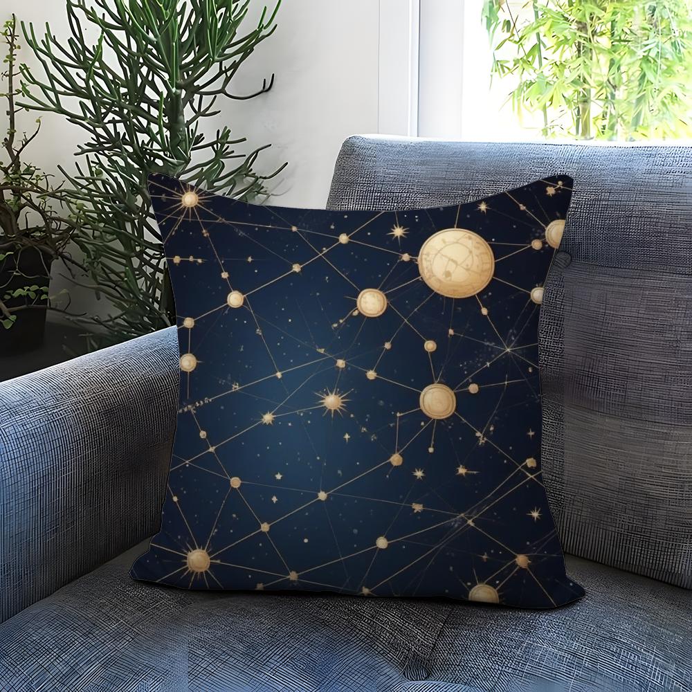 Constellation Pattern Cushion Cover Comfortable Reversible Pillow Cover Ideal for Car Sofa Bedroom Beyond