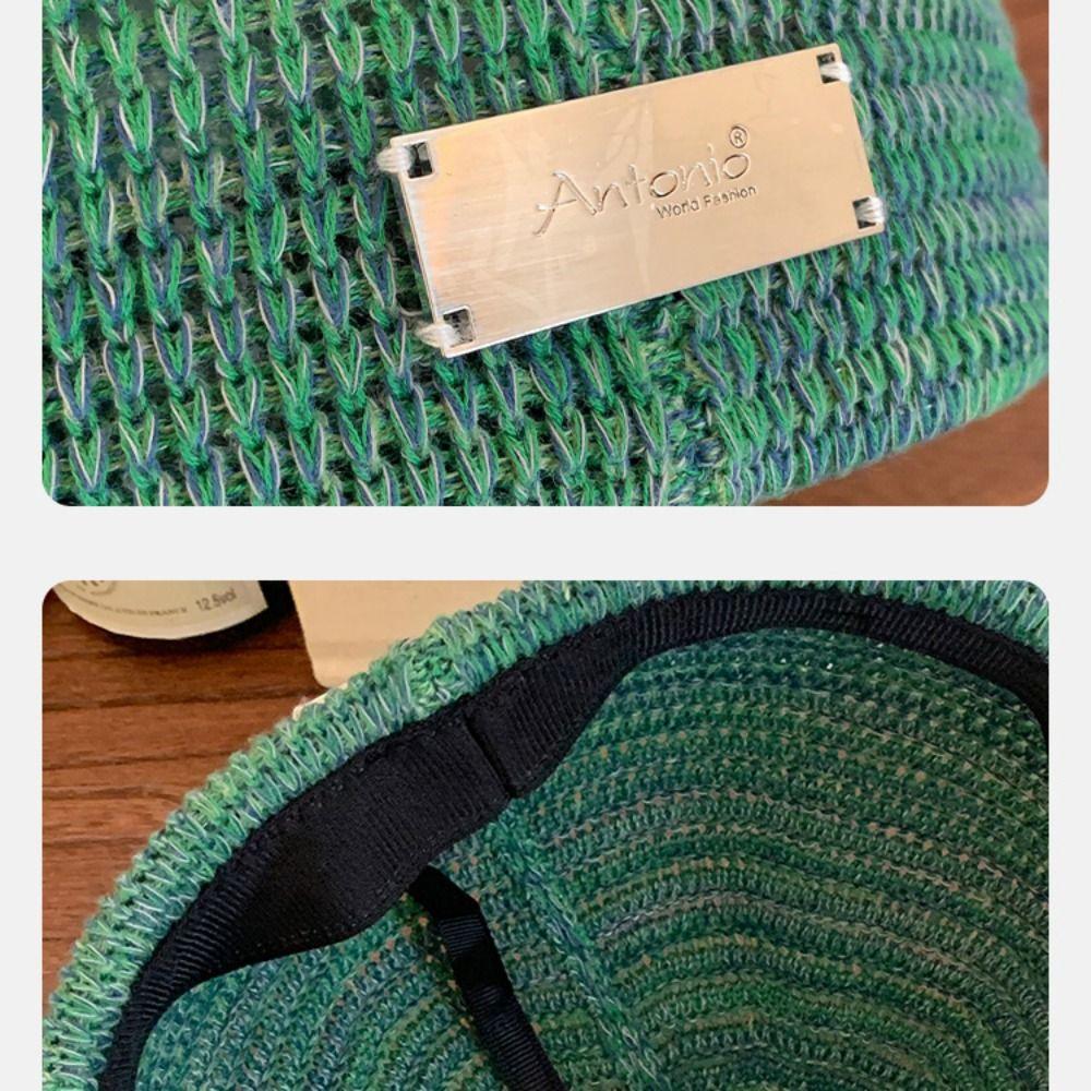 Breathable Weave Hat Vintage Crochet Knitted Cap Brimless Cap Hollowed Out Beret Hat  Beach
