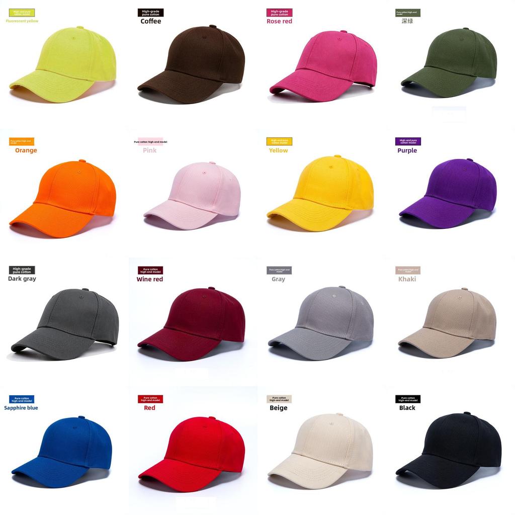 Cotton Baseball Cap With Adjustable Sunshade For Casual Wear