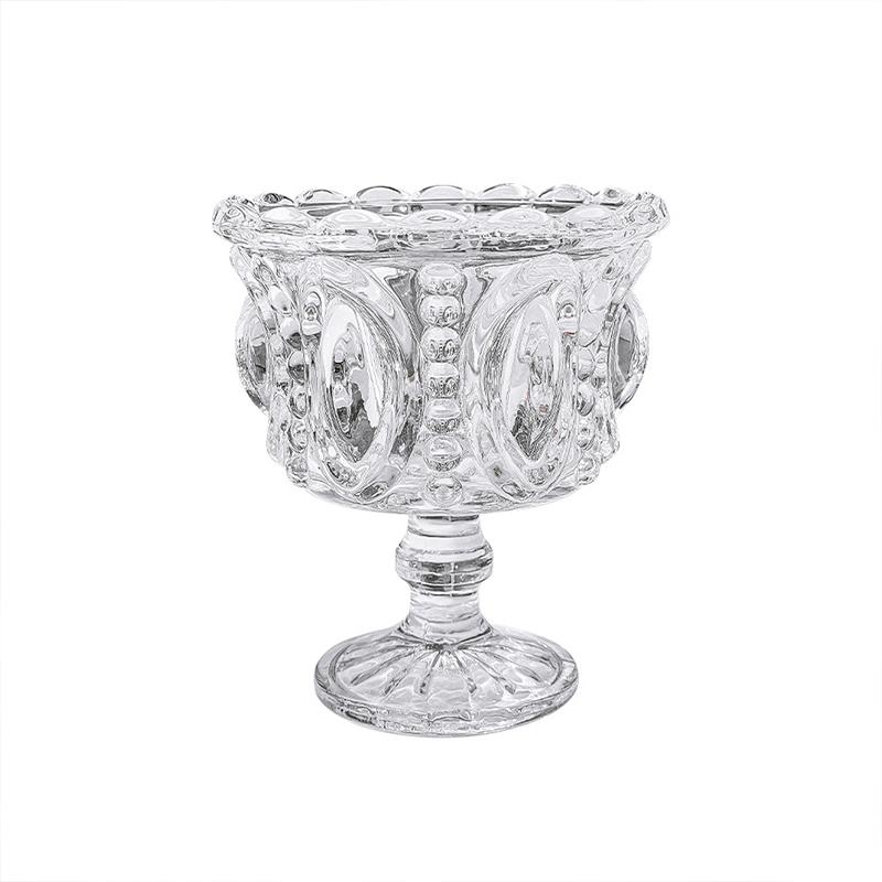 1 ADET Dondurma Trend Tatlı Cam Yoğurt Puding Mus Tatlı Kase Servis Tabağı Yüksek Saplı Cam Parfait Kupası Zarif 11.6x10cm