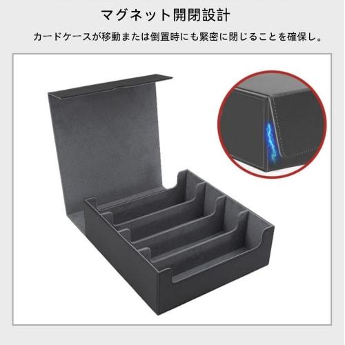 Large Capacity Deck Case, Trading Card Storage Box, 3-Column Horizontal Layout, Holds 1800+ Trading Cards, Includes Dividers and Card Stoppers, PU Lea