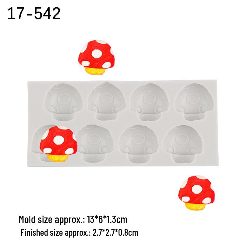 Stampo in silicone a forma di fungo per fondente e argilla Decorazioni per torte da favola
