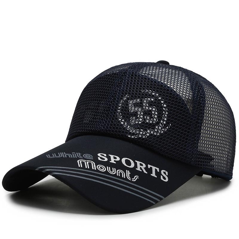 Mount White Sports Letter Printing Mesh Baseball Cap Sun Breathable Protection