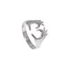 Elegant Geometric Multi-layer 18K Gold Plated Open Ring for Women