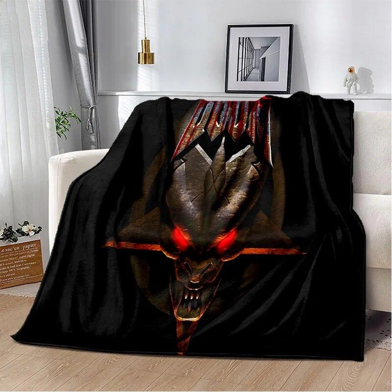 Doom Retro Game Gamer Cartoon  Blanket,Soft Throw Blanket for Home Bedroom Bed Sofa Picnic Travel Office Rest Cover Blanket Kids