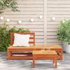 Garden Sofa Without Armrests with Footstool Wax Brown Pine Wood