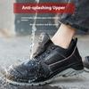 High and Low Cylinder Anti-static Cowhide Solid Steel Head Steel Plate Anti Smashing and Anti Piercing Safety Shoes