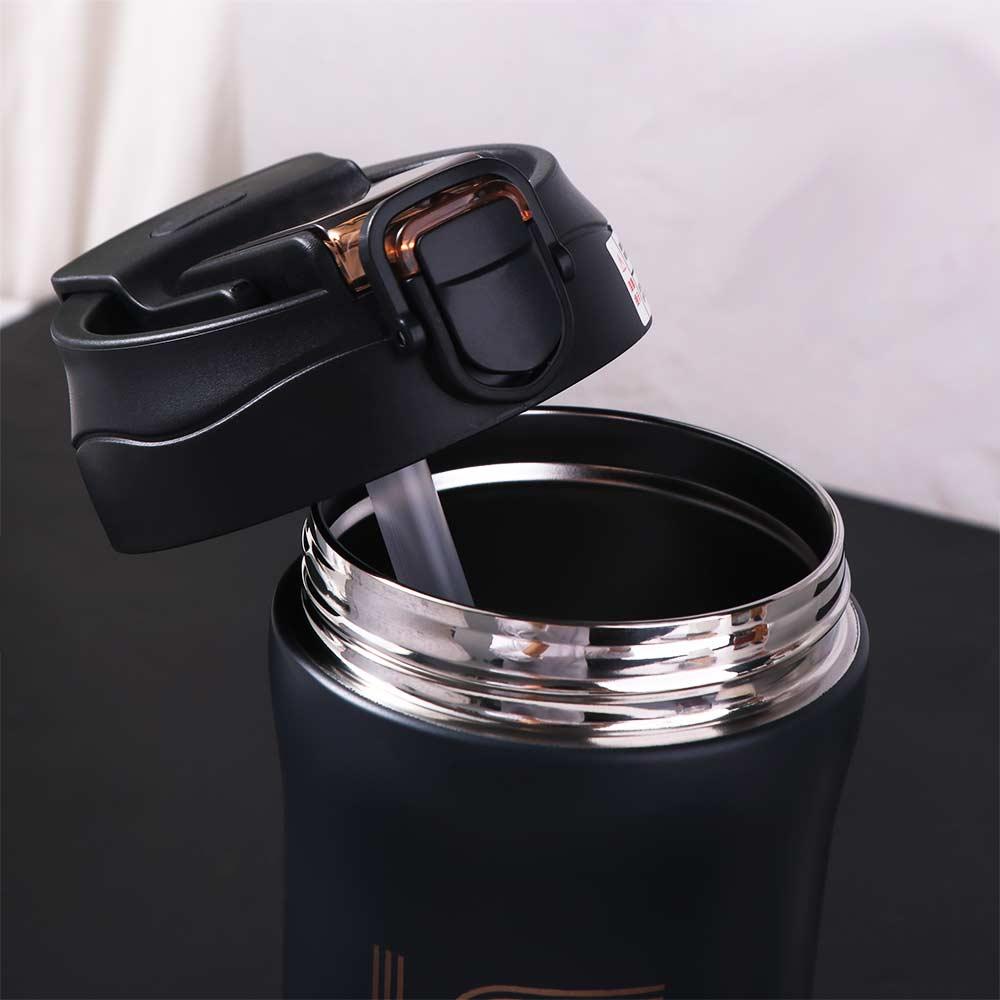 Insulated Cup Stainless Steel Coffee Thermal Mug Creative 600ML Bouncing Coffee Cup Simple Large Capacity Water Bottle Home