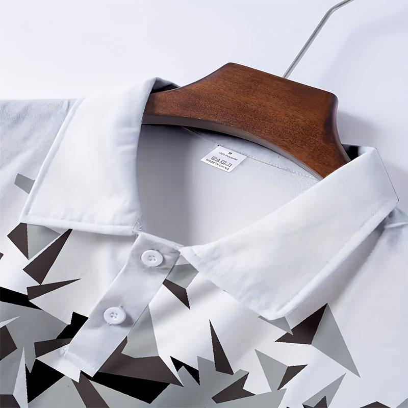 Men's 3D Digital Printed Pattern Casual Polo Shirt, Summer Outdoor Fashion, Comfortable and Versatile