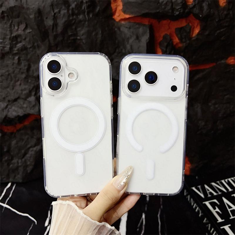 Originální magnetický bezdrátový nabíjecí kryt pro Magsafe pro iPhone 17 Air 16 15 14 13 12 11 Pro XS Max Mini XS XR Plus Průhledný kryt