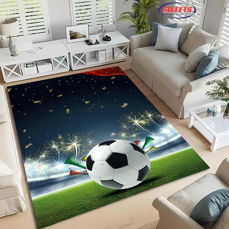 Tappeto a tema sportivo di calcio Tappetino da pavimento da calcio cartone animato per decorazione camera da letto bambini Tappeti per ampia area calcio Tappeto per soggiorno casa, Regalo